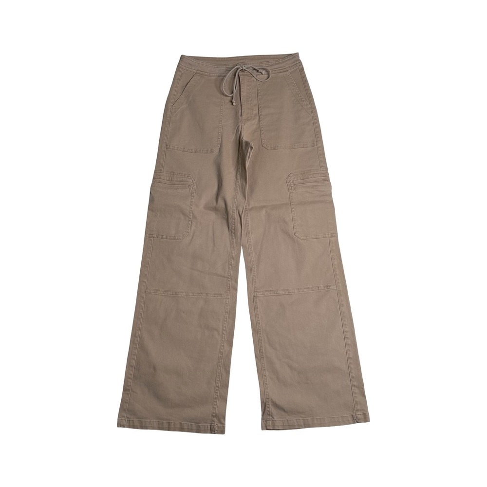 Carly Jean Los Angeles Loren Cargo Pants Khaki Drawstring Wide Leg Sz S
